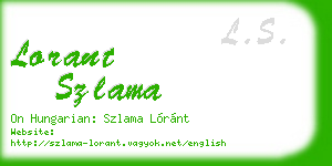 lorant szlama business card