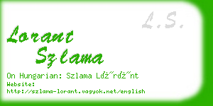 lorant szlama business card